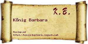 Kőnig Barbara névjegykártya